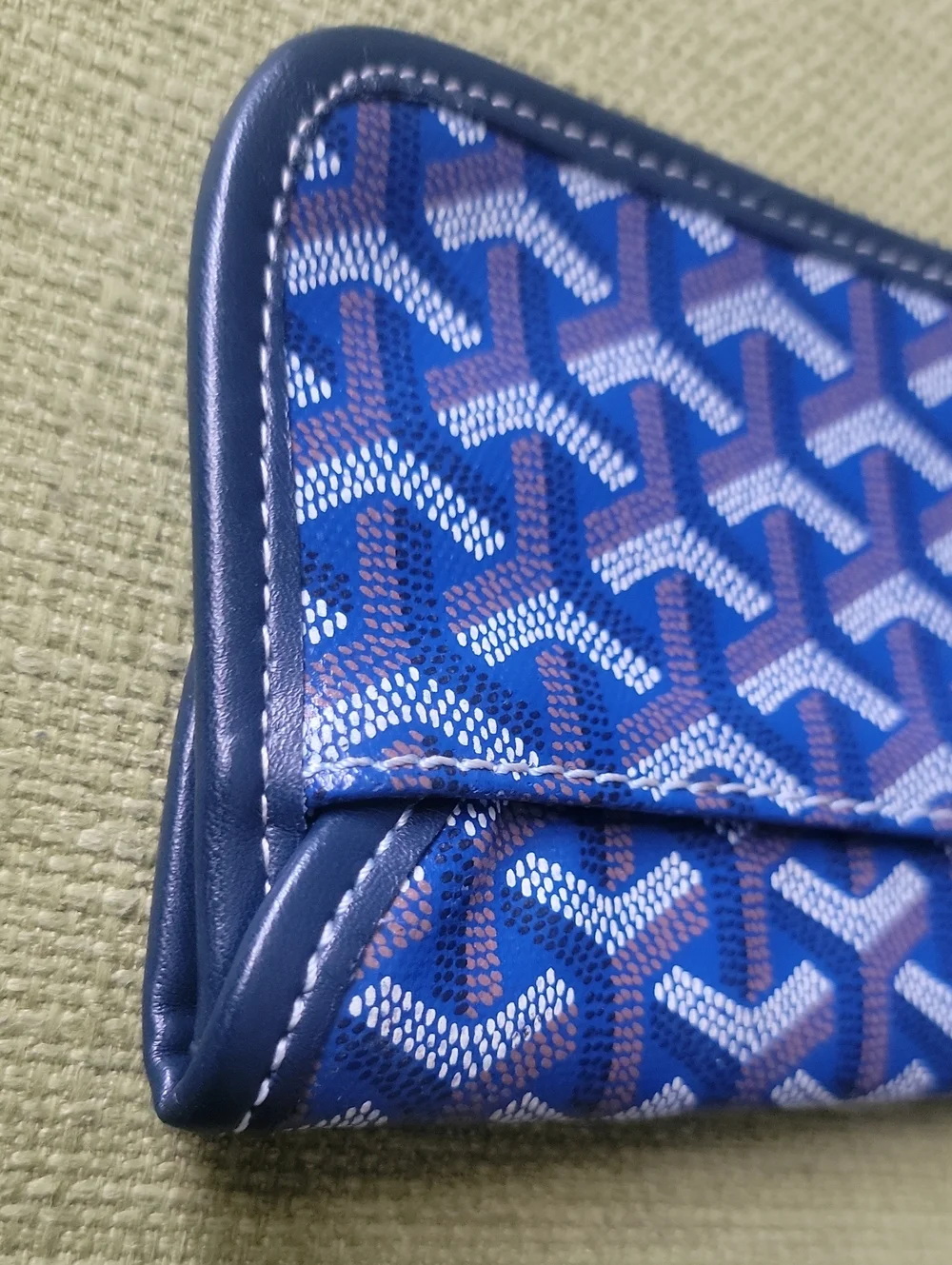 Goyard Blue Chevron Continental Wallet